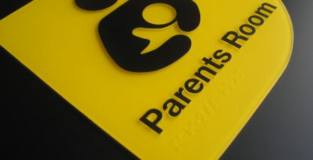 Yellow Moulded Acrylic Braille Sign