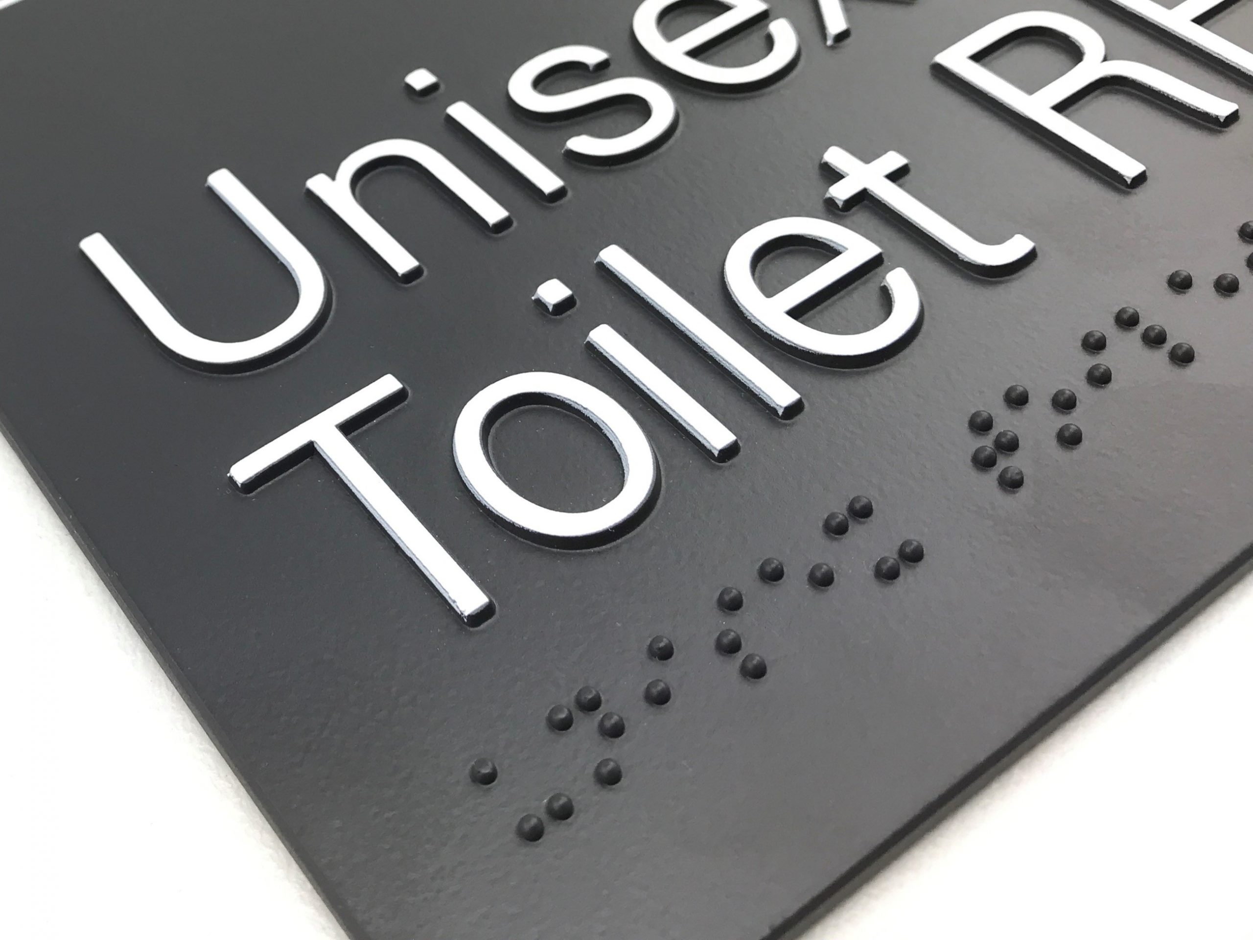 Moulded Acrylic Braille Sign produced from our clients designs
