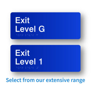 Blue Exit Level Signs