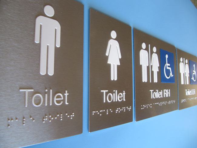 Stainless Steel Braille Signs produced to one of our customers designs