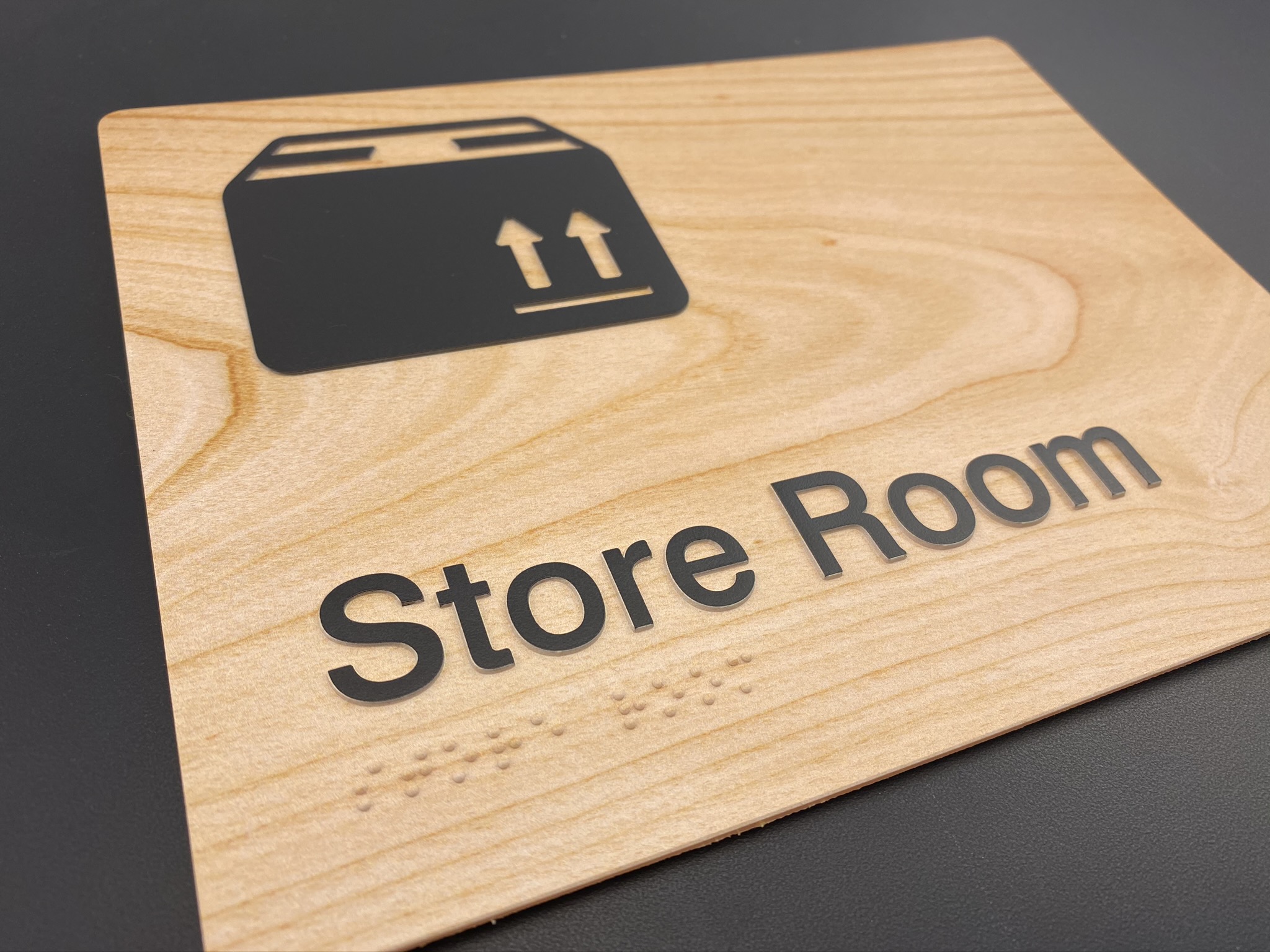Custom Store Room Braille Sign